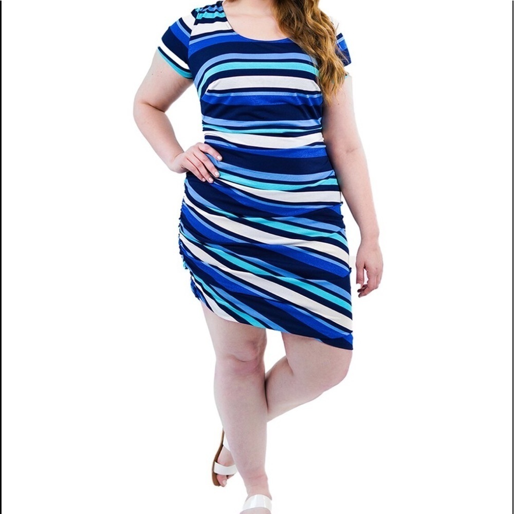 Maree Pour Toi Lurex Stripe Dress Size 20